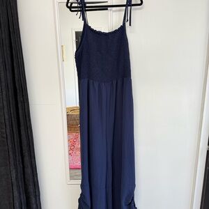Elegant Navy Blue Maxi Jumper